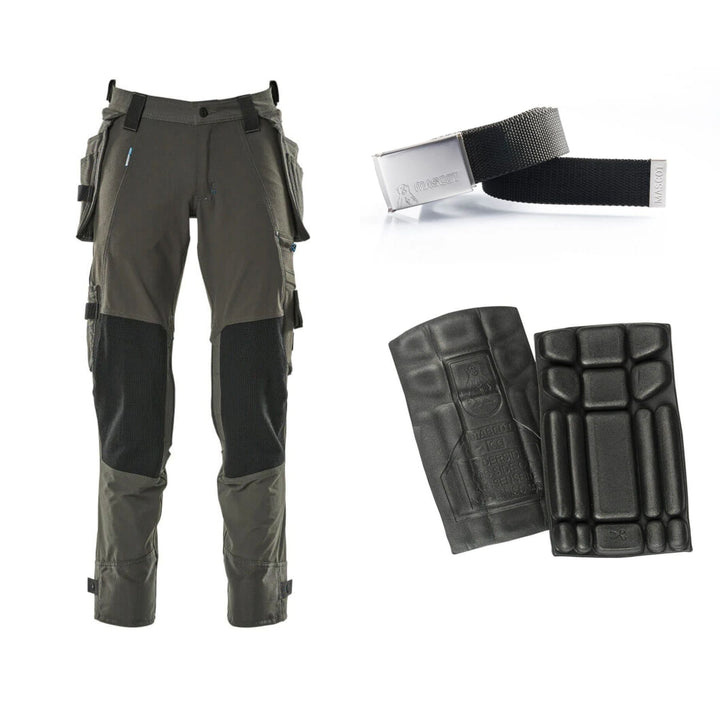 Mascot Special Offer 17031-311 Advanced Trousers Pack - Stretch Trousers + Belt + Knee Pads