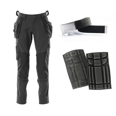 Mascot Special Offer 18031-311 Trousers Pack - 4-Way-Stretch Trousers + Belt + Knee Pads