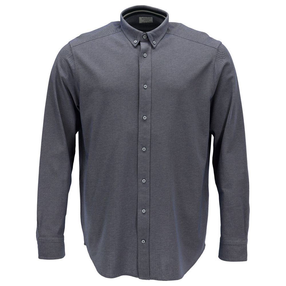 Mascot Classic Relaxed Fit Easy-Iron Work Shirt 20204-741 Front #colour_blue-flecked