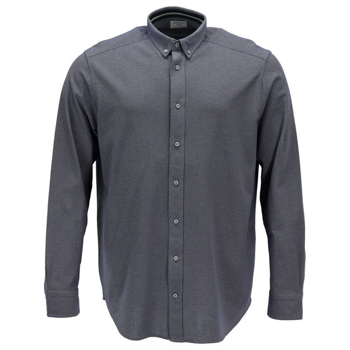 Mascot Classic Relaxed Fit Easy-Iron Work Shirt 20204-741 Front #colour_blue-flecked