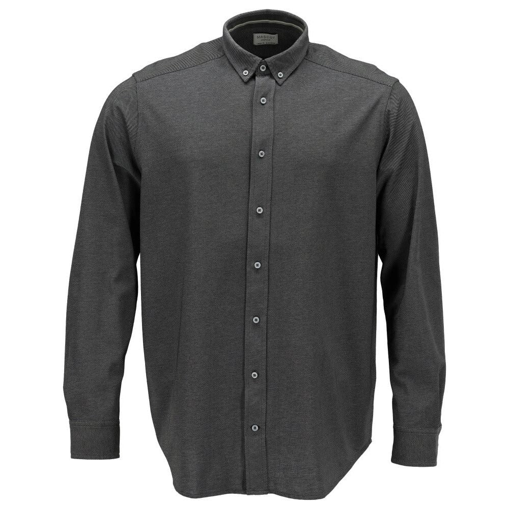 Mascot Classic Relaxed Fit Easy-Iron Work Shirt 20204-741 Front #colour_dark-anthracite-grey-light-grey-flecked