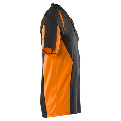 Mascot Hi-Vis Stretch Polo Shirt 22083-771 Left #colour_dark-navy-blue-hi-vis-orange