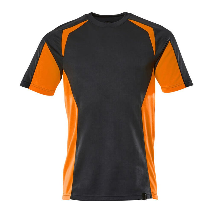 Mascot Hi-Vis Stretch T-Shirt 22082-771 Front #colour_dark-navy-blue-hi-vis-orange