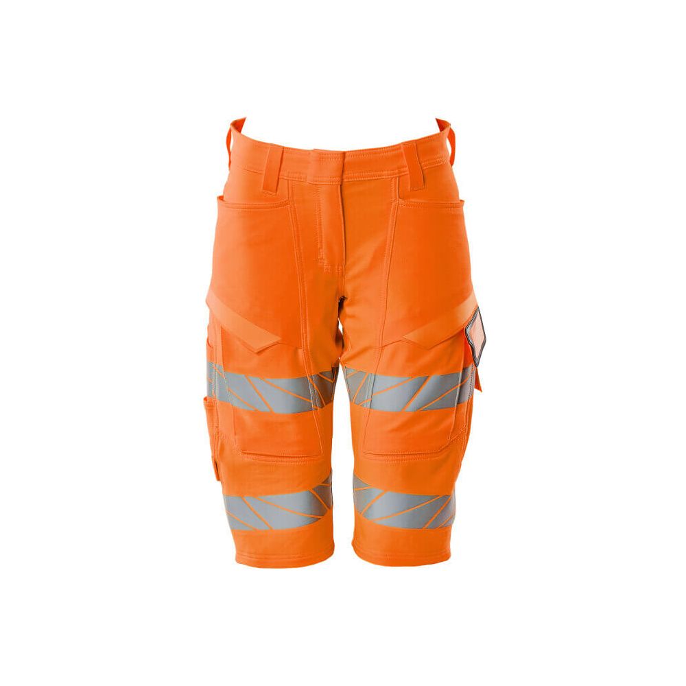 Mascot Hi Vis Lightweight Stretch Shorts 19248-510 Front #colour_hi-vis-orange