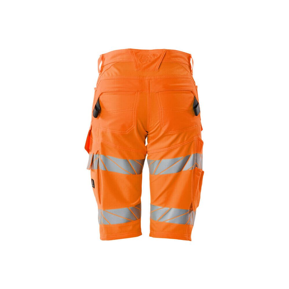 Mascot Hi Vis Lightweight Stretch Shorts 19248-510 Rear #colour_hi-vis-orange