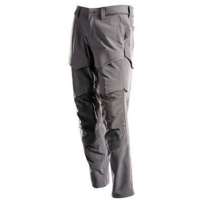 Mascot Lightweight Durable Stretch Trousers with Cordura Knee Pad Pockets 22379-311 Front #colour_stone-grey