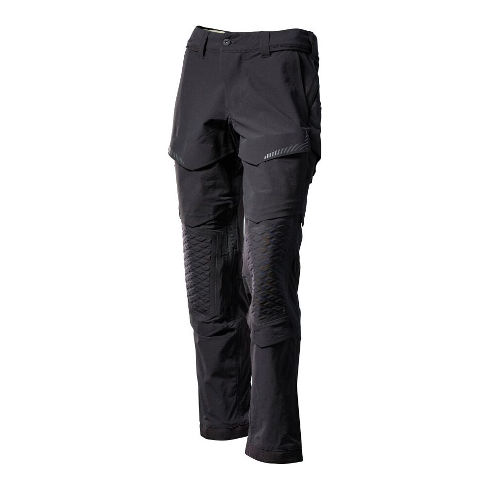 Mascot Lightweight Durable Stretch Trousers with Knee Pad Pockets 22279-605 Front #colour_black