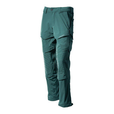 Mascot Lightweight Durable Stretch Trousers with Knee Pad Pockets 22279-605 Front #colour_forest-green