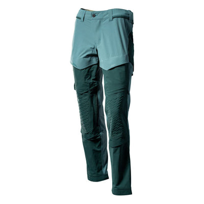 Mascot Lightweight Durable Stretch Trousers with Knee Pad Pockets 22279-605 Front #colour_light-forest-green-forest-green