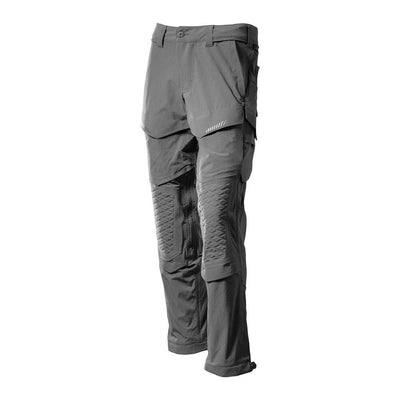 Mascot Lightweight Durable Stretch Trousers with Knee Pad Pockets 22279-605 Front #colour_stone-grey