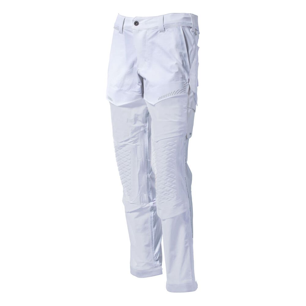 Mascot Lightweight Durable Stretch Trousers with Knee Pad Pockets 22279-605 Front #colour_white
