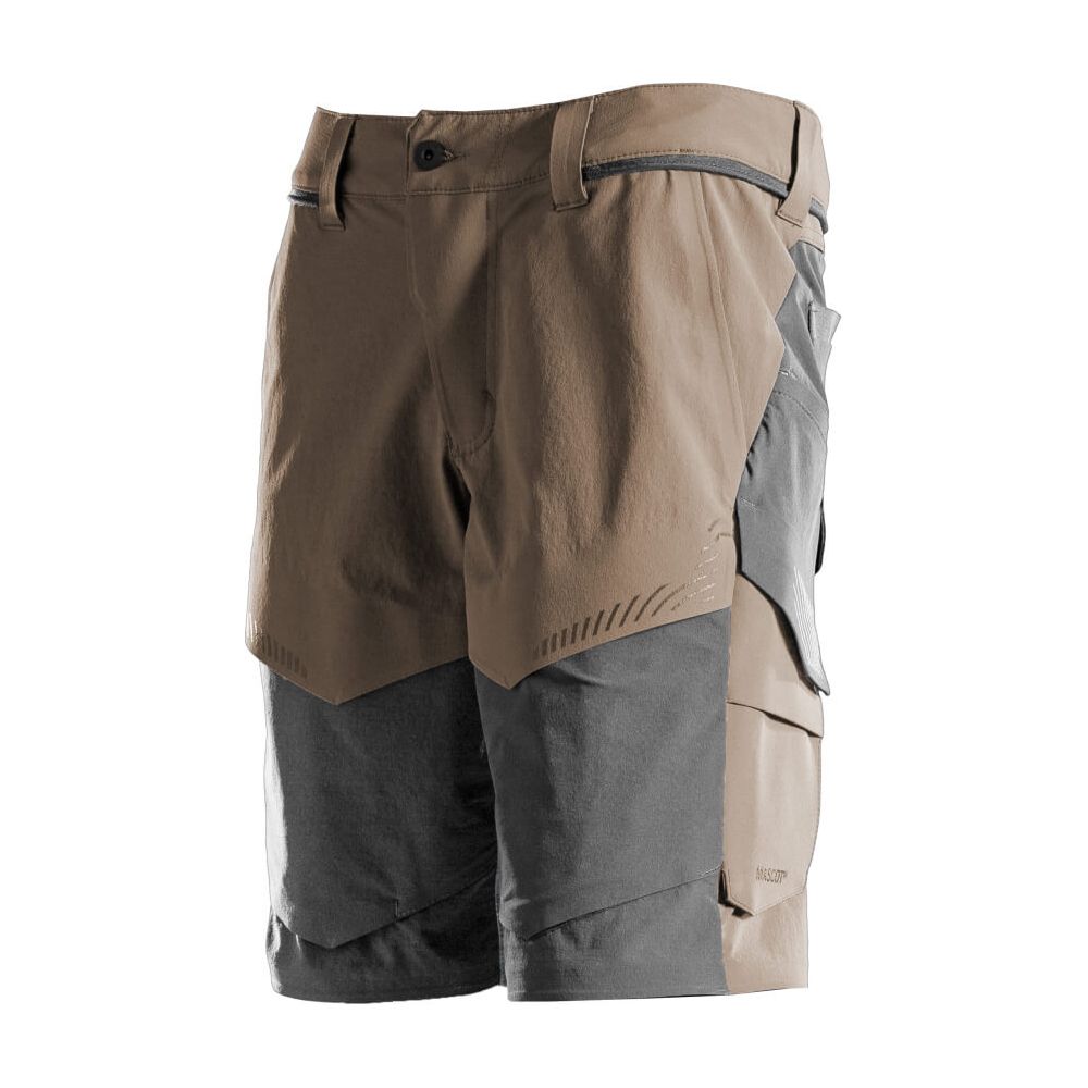 Mascot Lightweight Stretch Shorts with Optional Holster Pockets 22149-605 Front #colour_dark-sand-stone-grey