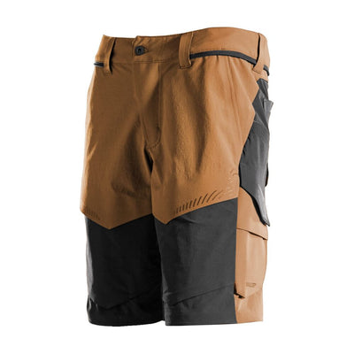 Mascot Lightweight Stretch Shorts with Optional Holster Pockets 22149-605 Front #colour_nut-brown-black