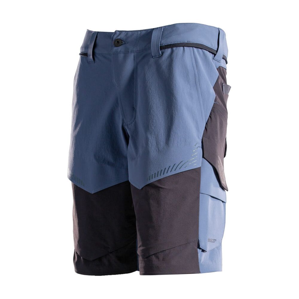 Mascot Lightweight Stretch Shorts with Optional Holster Pockets 22149-605 Front #colour_stone-blue-dark-navy