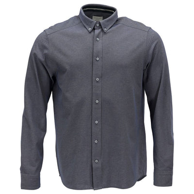 Mascot Modern Fit Easy-Iron Work Shirt 20104-741 Front #colour_blue-flecked