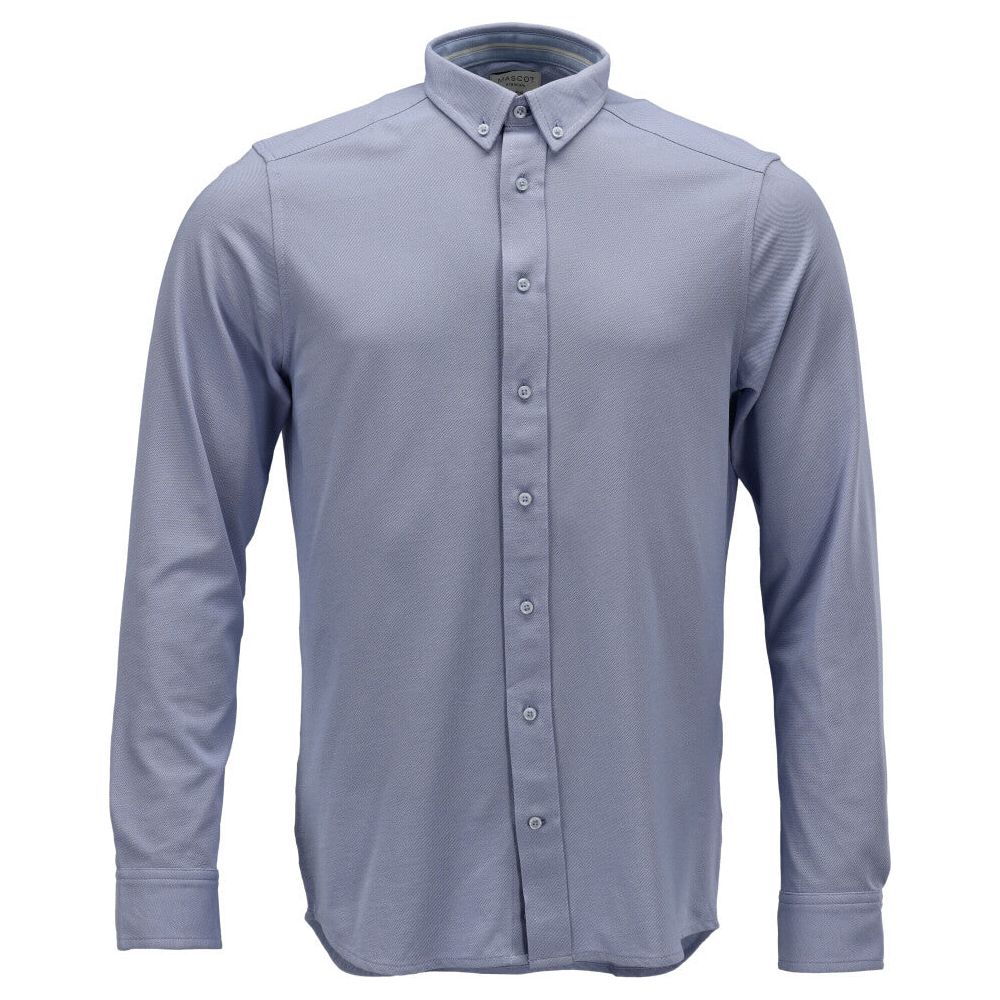 Mascot Slim Fit Easy-Iron Work Shirt 20304-741 Front #colour_light-blue