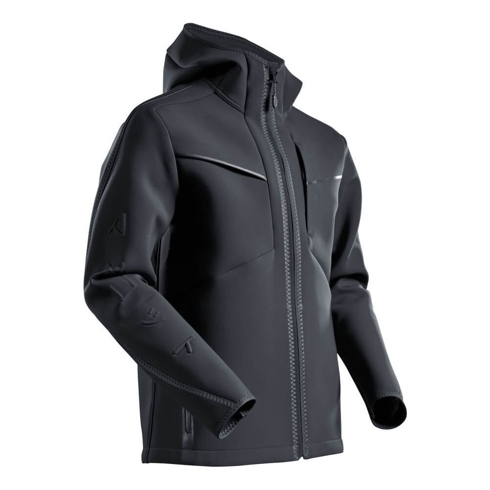 Mascot Softshell Jacket with Hood 22086-662 Front #colour_black