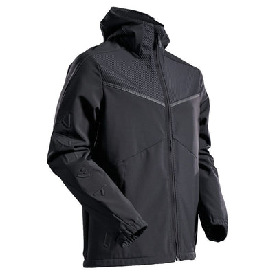 Mascot Softshell Jacket with Hood Breathable Water Repellent 22102-649 Front #colour_black