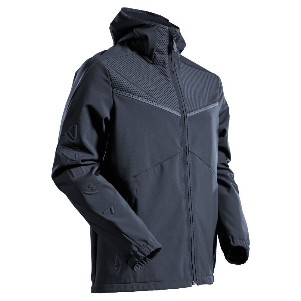 Mascot Softshell Jacket with Hood Breathable Water Repellent 22102-649 Front #colour_dark-navy-blue