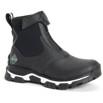 Muck Boots Apex Mid Zip Wellies Black/White 1#colour_black-white
