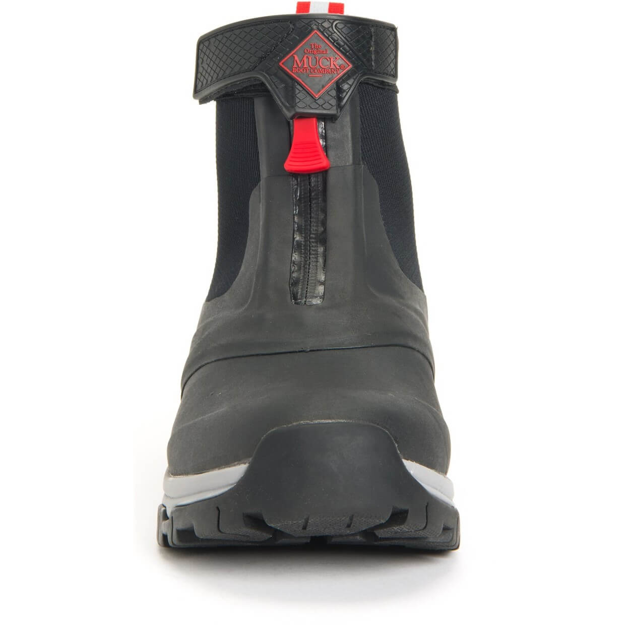 Muck Boots Apex Mid Zip Wellies Grey/Red 3#colour_grey-red