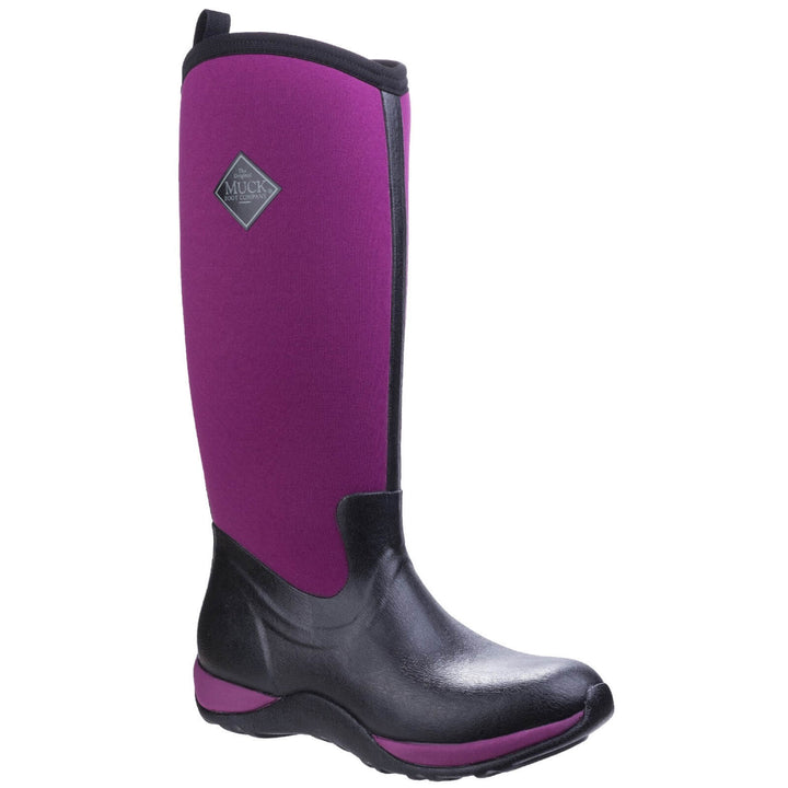 Muck Boots Arctic Adventure Pull On Wellies Black/Maroon 1#colour_black-maroon