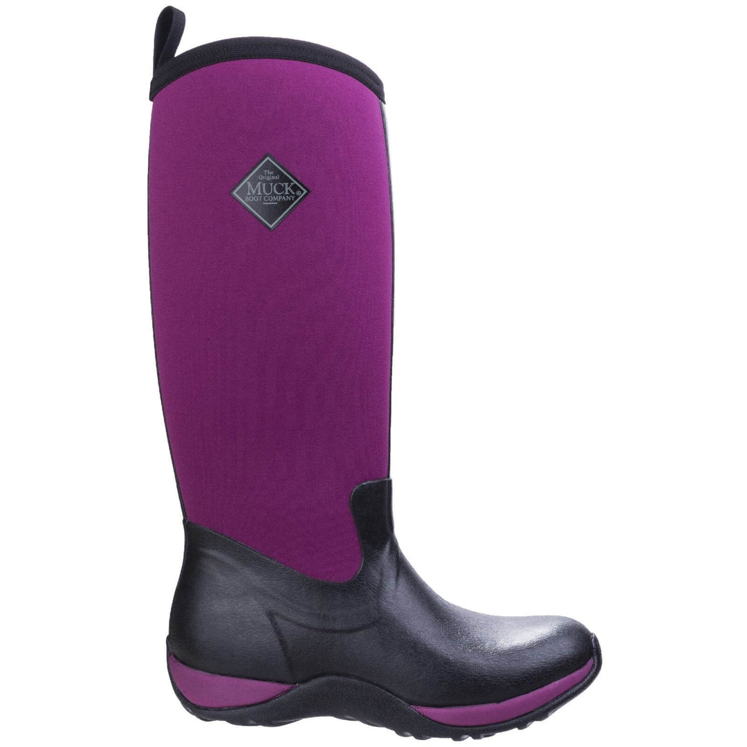 Muck Boots Arctic Adventure Pull On Wellies Black/Maroon 4#colour_black-maroon