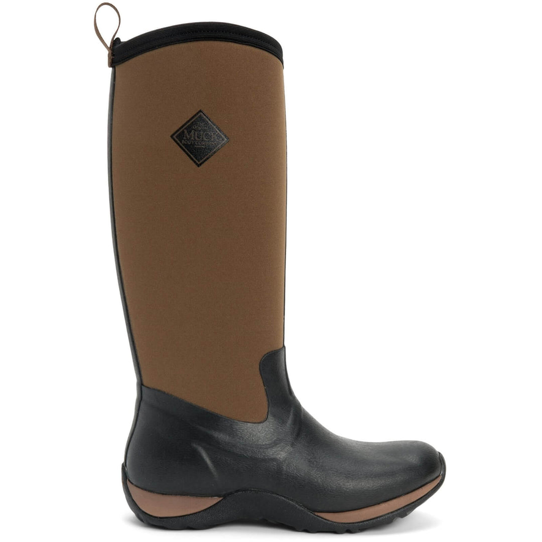 Muck Boots Arctic Adventure Pull On Wellies Black/Tan 5#colour_black-tan