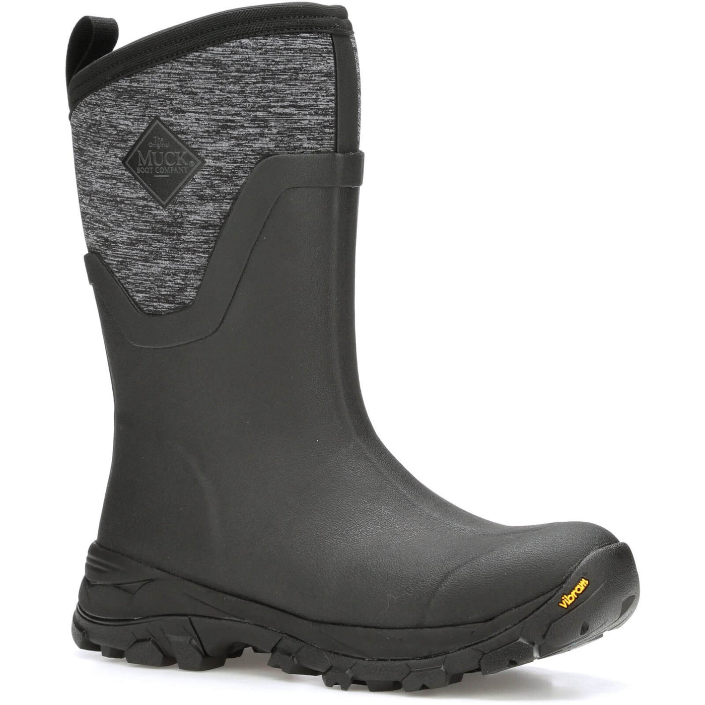 Muck Boots Arctic Ice Mid Wellies Black/Jersey Heather 1#colour_black-jersey-heather