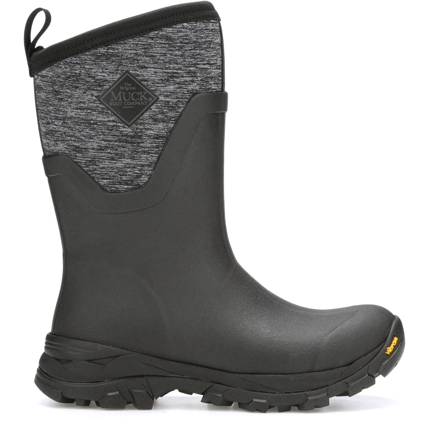 Muck Boots Arctic Ice Mid Wellies Black/Jersey Heather 5#colour_black-jersey-heather