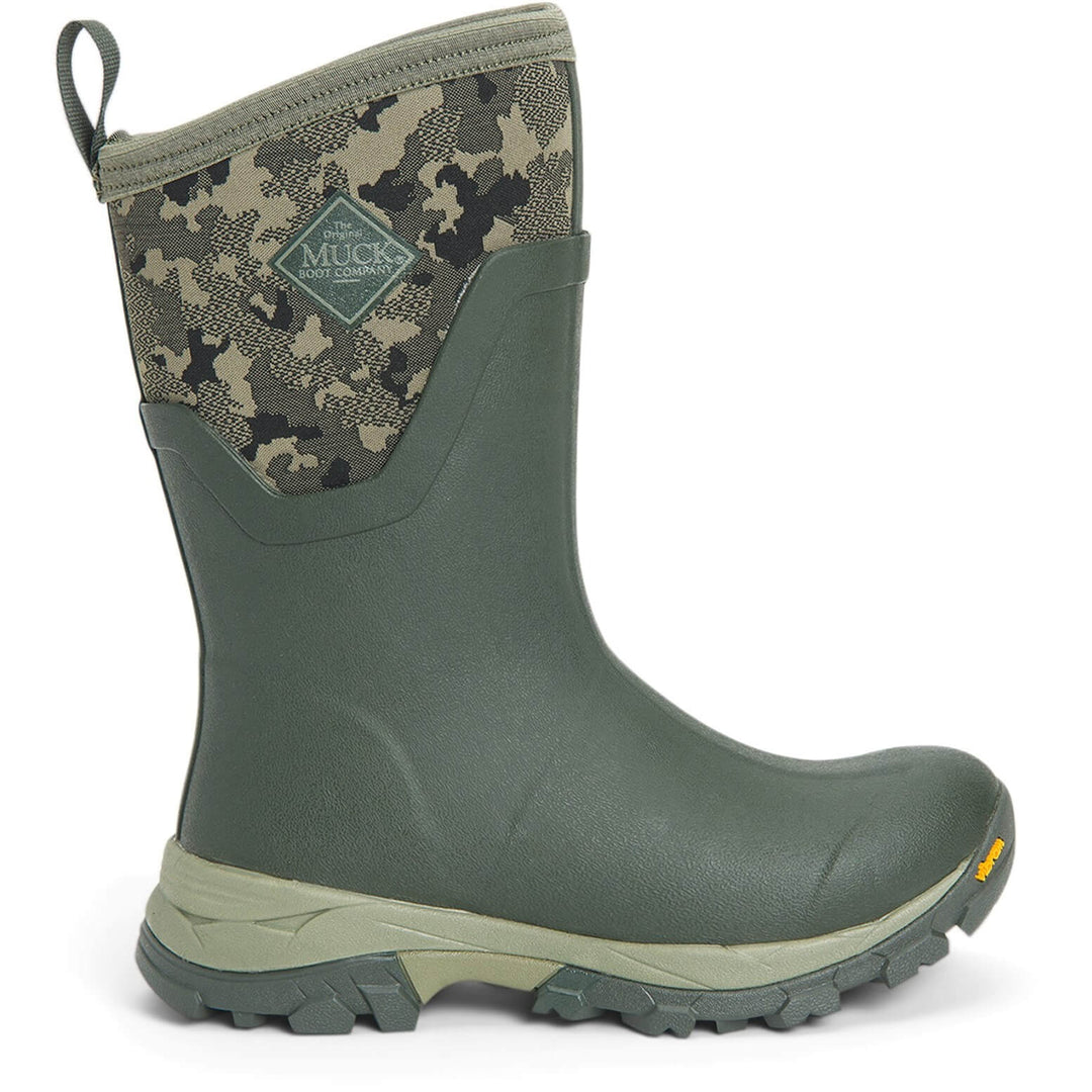 Muck Boots Arctic Ice Mid Wellies Moss W/ Camo 5#colour_moss-w--camo