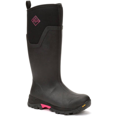 Muck Boots Arctic Ice Tall Wellington Boots Black/Hot Pink 1#colour_black-hot-pink