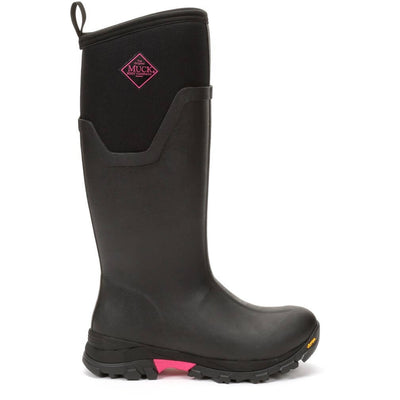 Muck Boots Arctic Ice Tall Wellington Boots Black/Hot Pink 5#colour_black-hot-pink