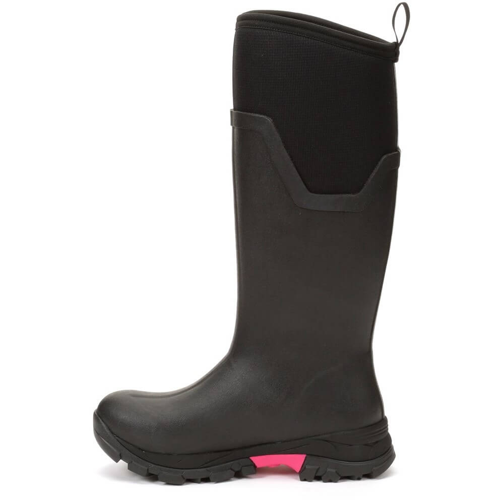 Muck Boots Arctic Ice Tall Wellington Boots Black/Hot Pink 7#colour_black-hot-pink