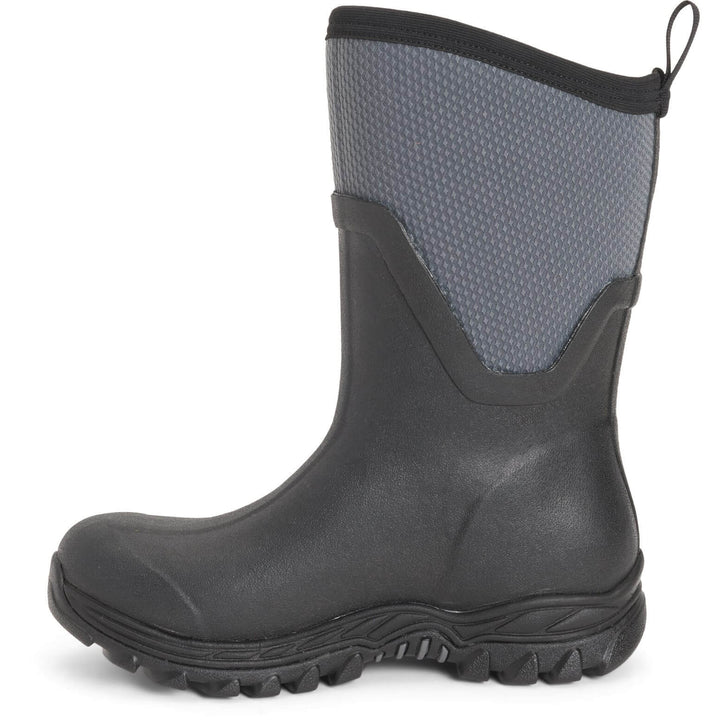 Muck Boots Arctic Sport Mid Pull On Wellington Boots Black/Grey 7#colour_black-grey