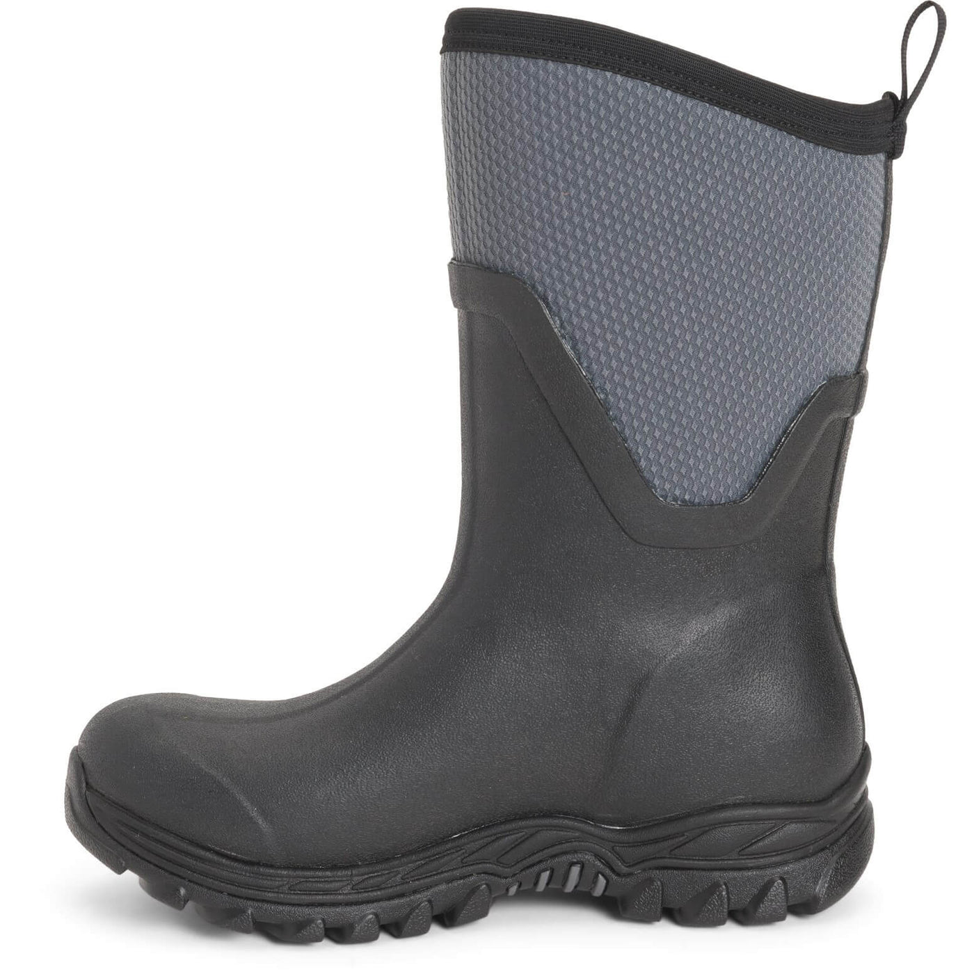 Muck Boots Arctic Sport Mid Pull On Wellington Boots Black/Grey 7#colour_black-grey
