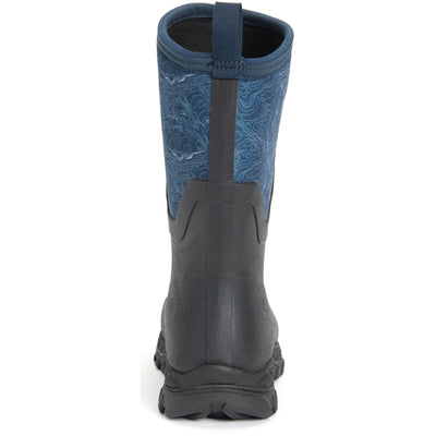 Muck Boots Arctic Sport Mid Pull On Wellington Boots Navy Topography 2#colour_navy-topography