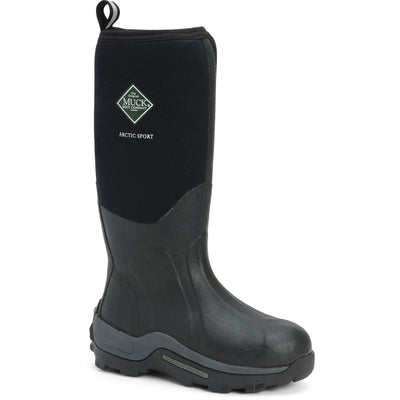 Muck Boots Arctic Sport Pull On Wellington Boots Black/Black 1#colour_black-black