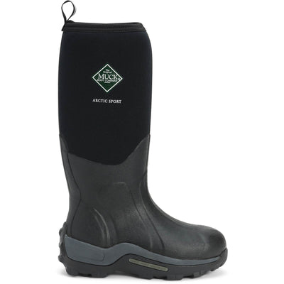 Muck Boots Arctic Sport Pull On Wellington Boots Black/Black 5#colour_black-black