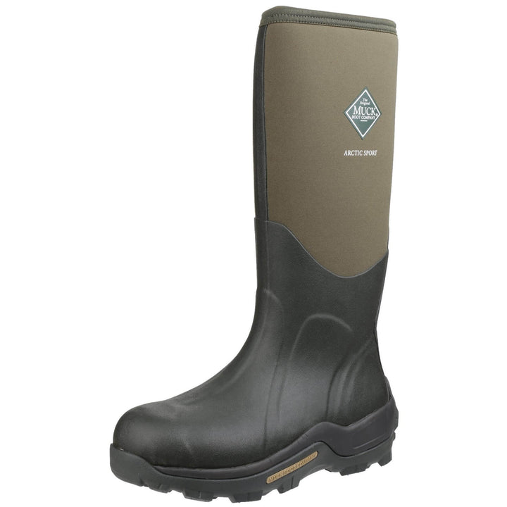 Muck Boots Arctic Sport Pull On Wellington Boots Moss/Moss 6#colour_moss-moss