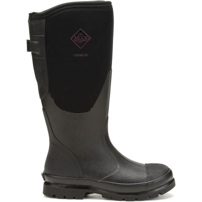 Muck Boots Chore Adjustable Slip On Tall Boots Black 5#colour_black