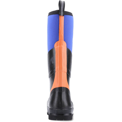 Muck Boots Chore Max S5 Safety Wellies Blue/Orange 2#colour_blue-orange