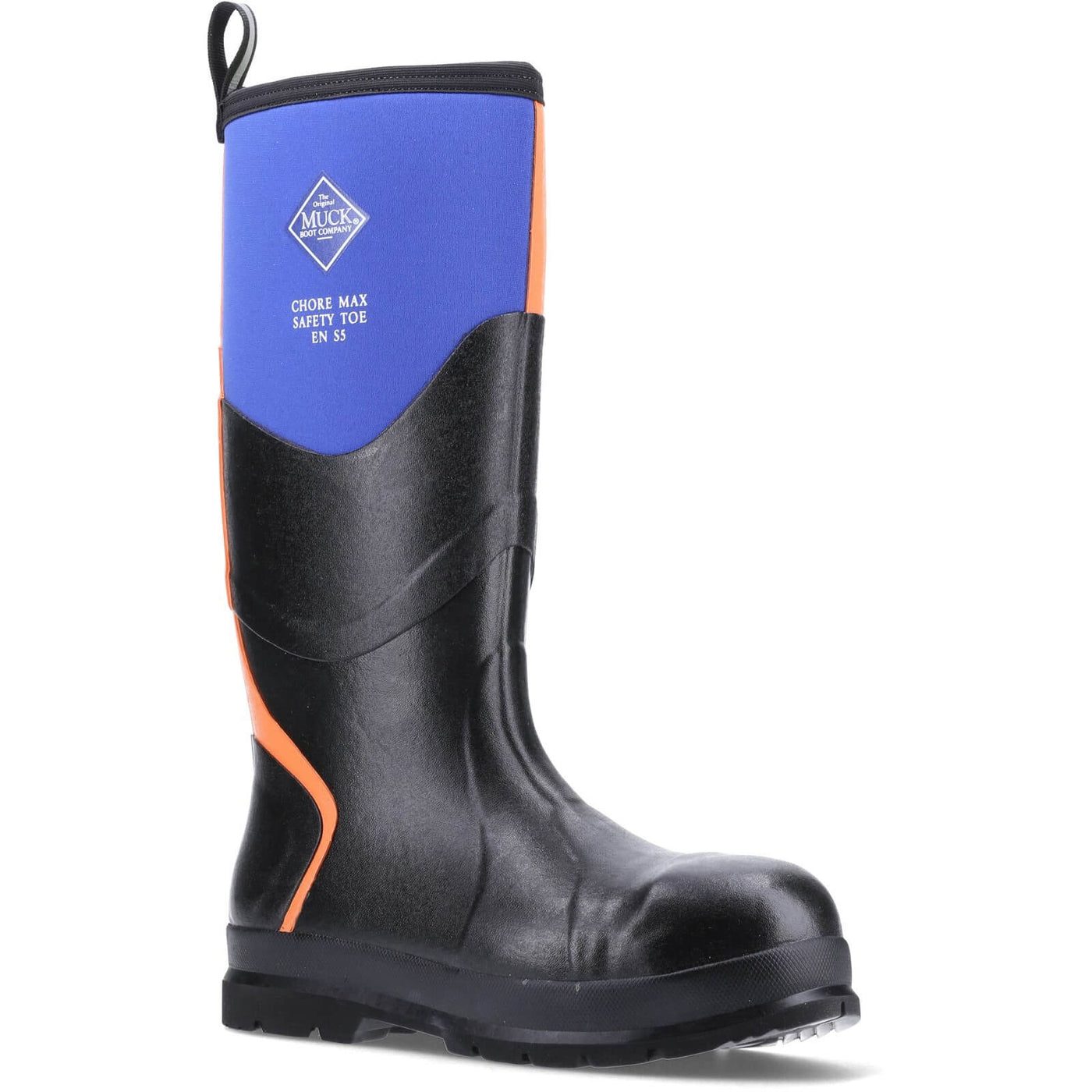 Muck Boots Chore Max S5 Safety Wellies Blue/Orange 8#colour_blue-orange