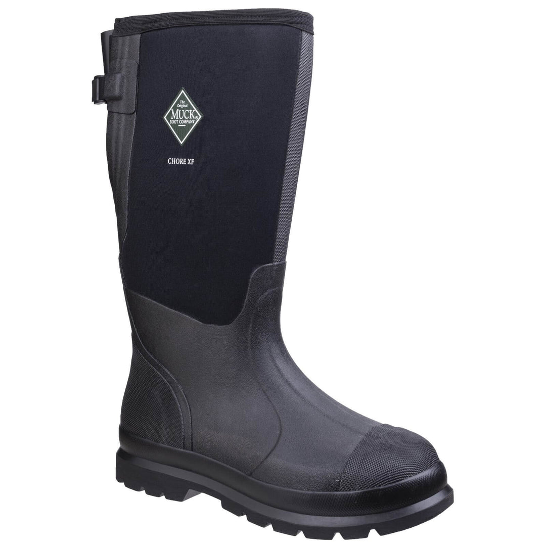 Muck Boots Chore XF Gusset Classic Work Wellingtons Black 1#colour_black