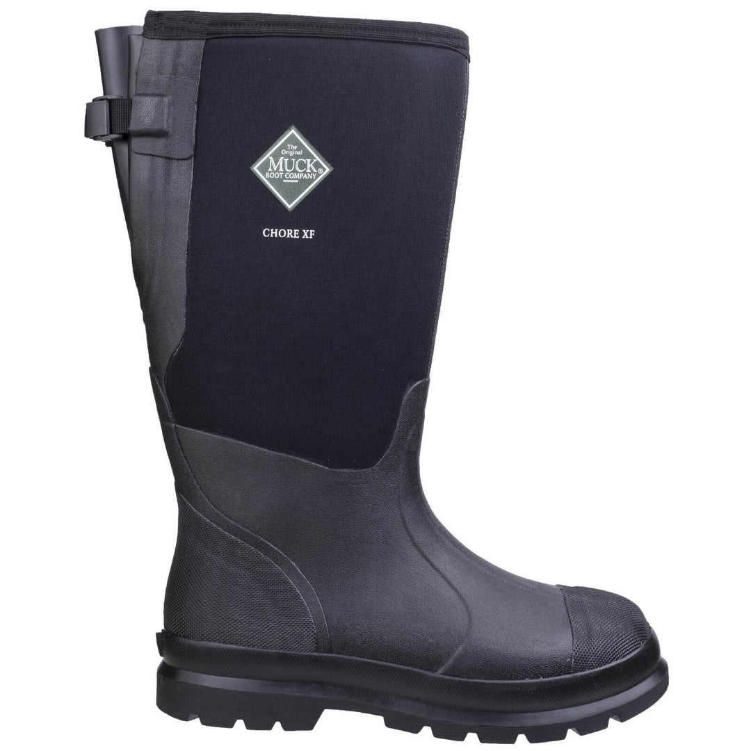 Muck Boots Chore XF Gusset Classic Work Wellingtons Black 4#colour_black