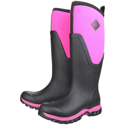 Muck Boots MB Arctic Sport II Tall Wellies Black/Pink 6#colour_black-pink