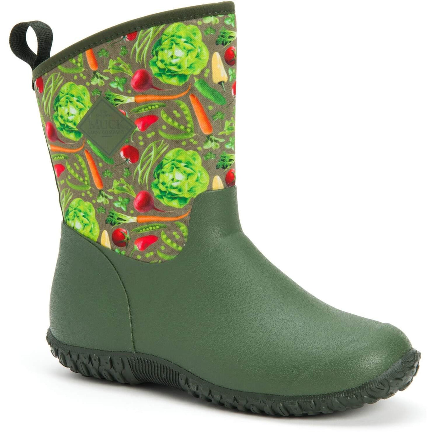 Muck Boots Muckster II Slip On Short Boots Green Veggie Print 1#colour_green-veggie-print