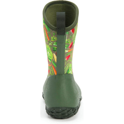 Muck Boots Muckster II Slip On Short Boots Green Veggie Print 2#colour_green-veggie-print