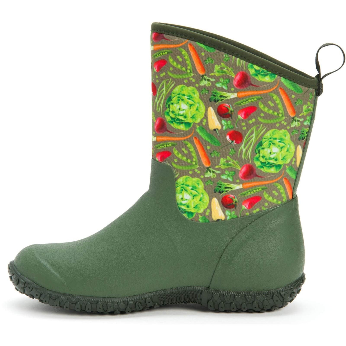 Muck Boots Muckster II Slip On Short Boots Green Veggie Print 8#colour_green-veggie-print