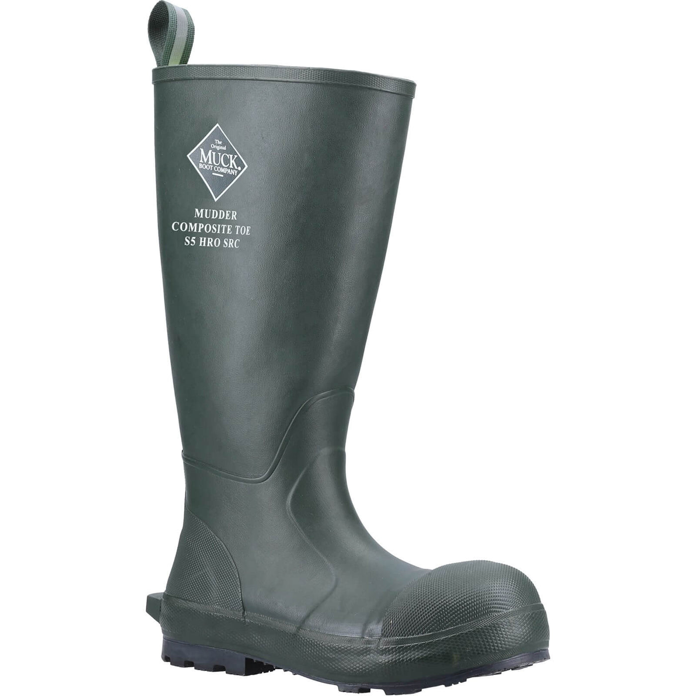 Muck Boots Mudder S5 Tall Safety Wellington Boots Moss 1#colour_moss-army-green
